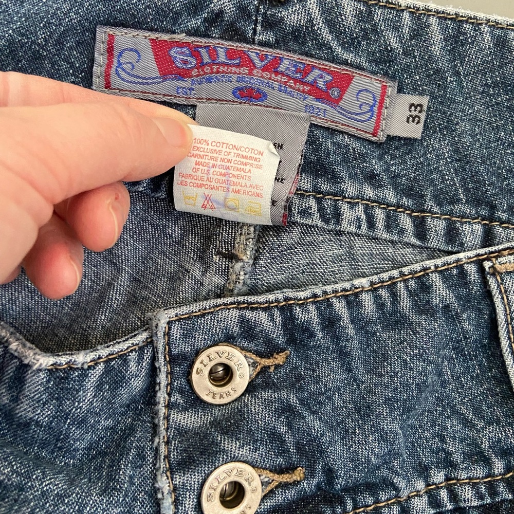 Y2K Silver Low Rise Bootcut Flare Jeans - Picture 7 of 7